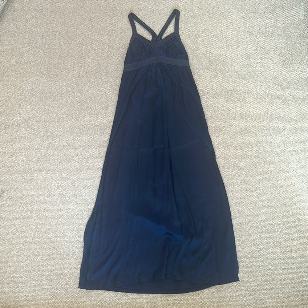 Blue silk maxi dress